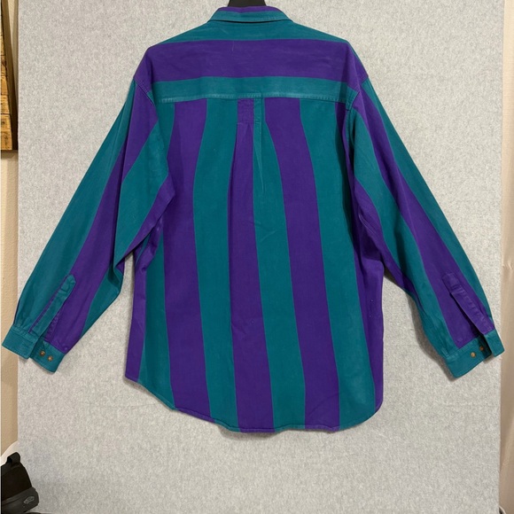 Alexander Julian Men's Vibrant Purple and Teal Shirt - Picture 3 of 7